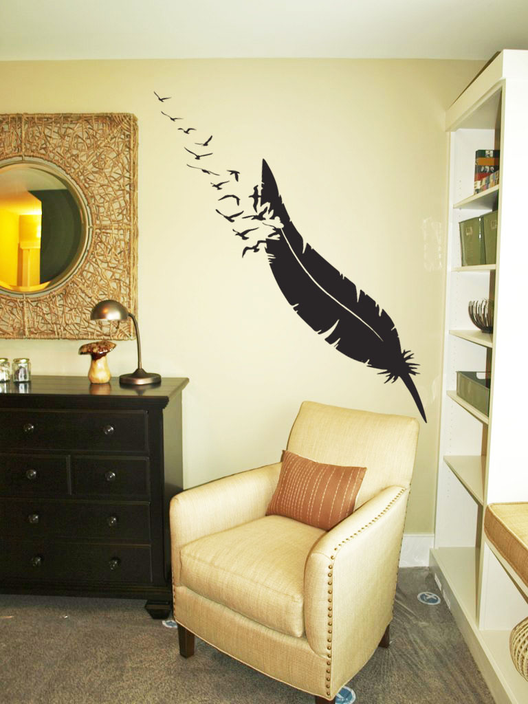 Giant Feather Flock - Beautiful Wall Decals